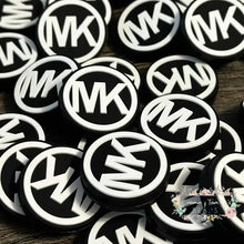 Load image into Gallery viewer, Mike Black &amp; White Round Silicone Focal Bead Silicone Focal Bead
