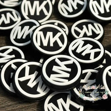 Load image into Gallery viewer, Mike Black &amp; White Round Silicone Focal Bead Silicone Focal Bead
