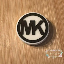 Load image into Gallery viewer, MiKe White &amp; Black Round Silicone Focal Bead Focal Beads
