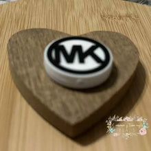 Load image into Gallery viewer, MiKe White &amp; Black Round Silicone Focal Bead Focal Beads
