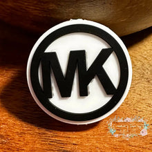 Load image into Gallery viewer, Mike White &amp; Black Round Silicone Focal Bead Beads
