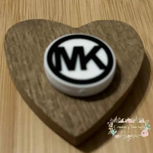 Load image into Gallery viewer, MiKe White &amp; Black Round Silicone Focal Bead Focal Beads
