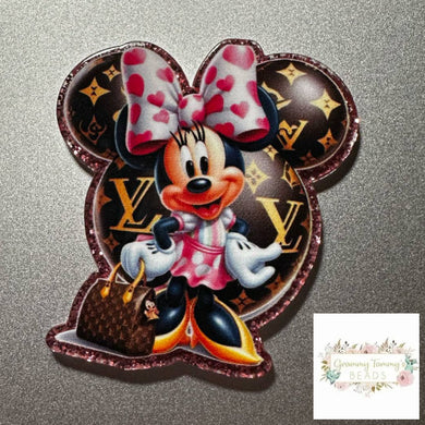 Mini With Heart Bow LoVe Glitter Flatback Glitter Flatback