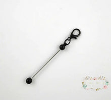 Load image into Gallery viewer, Mini Zipper Beadable Keychain 1-black Beadable keychain bar

