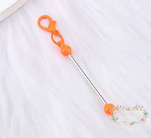 Load image into Gallery viewer, Mini Zipper Beadable Keychain 10-orange Beadable keychain bar
