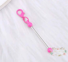 Load image into Gallery viewer, Mini Zipper Beadable Keychain 11-fluorescent pink Beadable keychain bar
