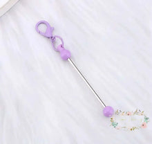 Load image into Gallery viewer, Mini Zipper Beadable Keychain 12-light purple Beadable keychain bar
