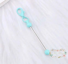 Load image into Gallery viewer, Mini Zipper Beadable Keychain 13-Mint Green Beadable keychain bar
