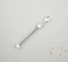 Load image into Gallery viewer, Mini Zipper Beadable Keychain 2-white Beadable keychain bar
