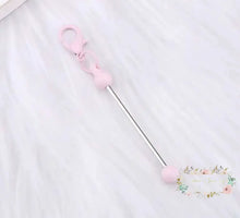 Load image into Gallery viewer, Mini Zipper Beadable Keychain 5-powder pink Beadable keychain bar

