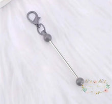 Load image into Gallery viewer, Mini Zipper Beadable Keychain 6-gray Beadable keychain bar
