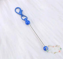 Load image into Gallery viewer, Mini Zipper Beadable Keychain 7-navy blue Beadable keychain bar
