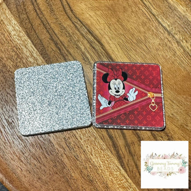 Minnie Love Zipper Glitter Flatback Glitter Flatback