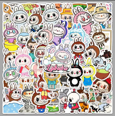 50 Pcs Labubu Macaron Monster Vinyl Stickers Set For Skateboard/Laptop Decals Stickers