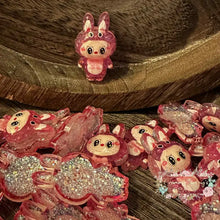 Load image into Gallery viewer, Dark Pink Lububu Glitter Shaker Flatback Glitter Flatback
