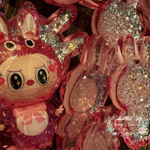 Load image into Gallery viewer, Dark Pink Lububu Glitter Shaker Flatback Glitter Flatback
