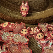 Load image into Gallery viewer, Dark Pink Lububu Glitter Shaker Flatback Glitter Flatback
