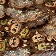 Load image into Gallery viewer, Brown Lububu Glitter Shaker Flatback Glitter Flatback
