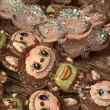 Load image into Gallery viewer, Brown Lububu Glitter Shaker Flatback Glitter Flatback
