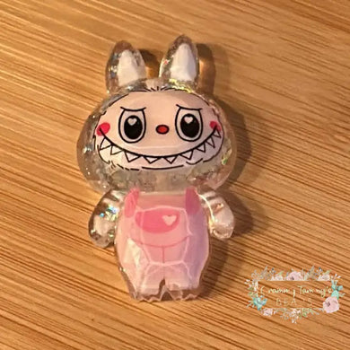 Monster - Pink - Glitter Beadable Flatback Glitter Flatback