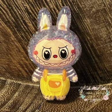 Purple Labub Acrylic Glitter Shaker Flatback Glitter Flatback