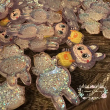 Load image into Gallery viewer, Purple Labub Acrylic Glitter Shaker Flatback Glitter Flatback
