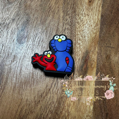 Cookie Elmo Silicone Focal Beads