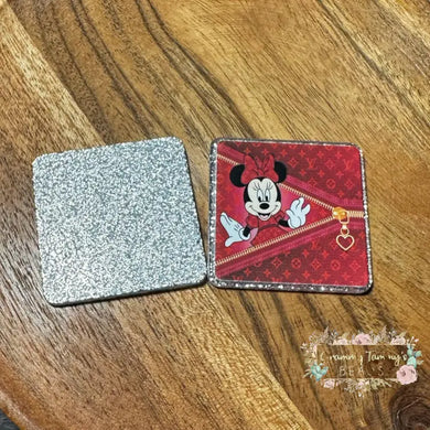 Minnie Love Zipper Glitter Flatback Glitter Flatback