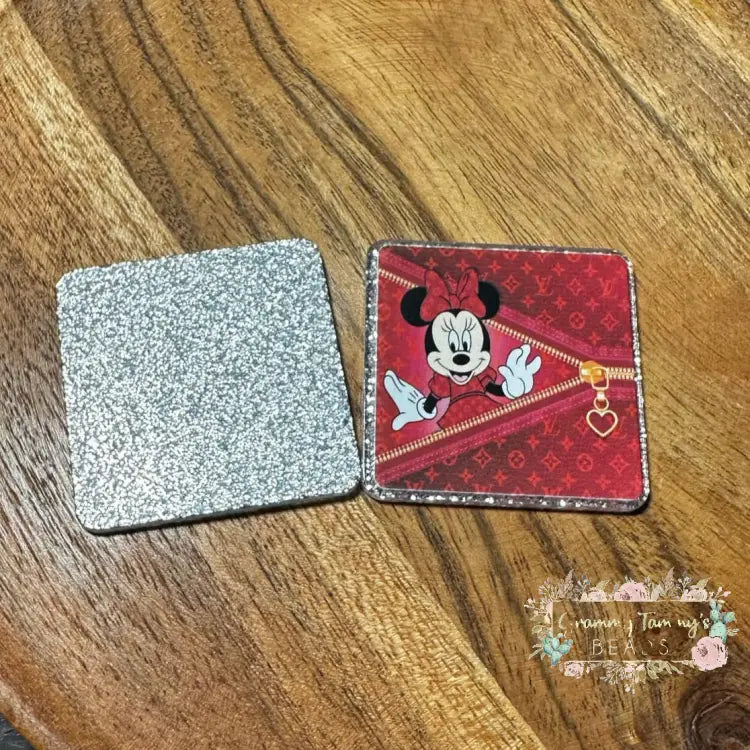 Minnie Love Zipper Glitter Flatback Glitter Flatback