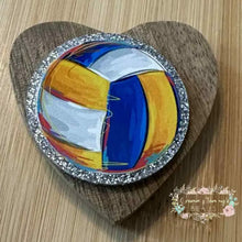Load image into Gallery viewer, Mulitcolor Vollyball - Silver Glitter Flatback Glitter Flatback
