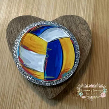 Load image into Gallery viewer, Mulitcolor Vollyball - Silver Glitter Flatback Glitter Flatback
