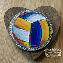 Load image into Gallery viewer, Mulitcolor Vollyball - Silver Glitter Flatback Glitter Flatback
