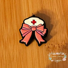 Load image into Gallery viewer, Nurse Hat Silicone Focal Bead Silicone Focal Bead
