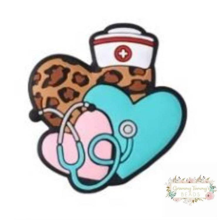 Nurse Hearts Silicone Focal Beads Bead