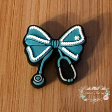 Load image into Gallery viewer, Stethoscope Ribbon Silicone Focal Bead - Tiffany Color Silicone Focal Bead
