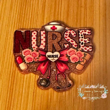 Load image into Gallery viewer, Nurse with Roses - Pink Glitter Flatback Glitter Flatback
