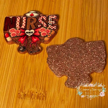 Load image into Gallery viewer, Nurse with Roses - Pink Glitter Flatback Glitter Flatback
