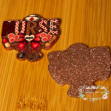 Load image into Gallery viewer, Nurse with Roses - Pink Glitter Flatback Glitter Flatback
