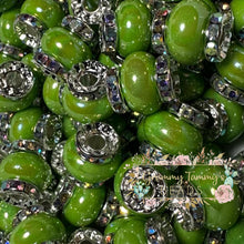 Load image into Gallery viewer, Olive Green Rhinestone Pearl Spacer Beads Spacers
