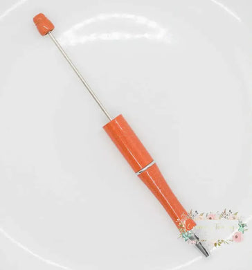Orange Glittery Beadable Pen Beadable Pen