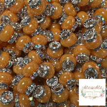 Load image into Gallery viewer, Orange Rhinestone Pearl Spacer Beads Spacers
