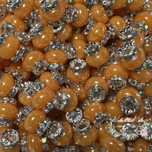 Load image into Gallery viewer, Orange Rhinestone Pearl Spacer Beads Spacers
