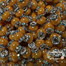 Load image into Gallery viewer, Orange Rhinestone Pearl Spacer Beads Spacers
