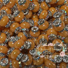 Load image into Gallery viewer, Orange Rhinestone Pearl Spacer Beads Spacers
