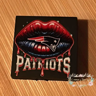 Patriots Square Silicone Focal Bead Silicone Focal Bead