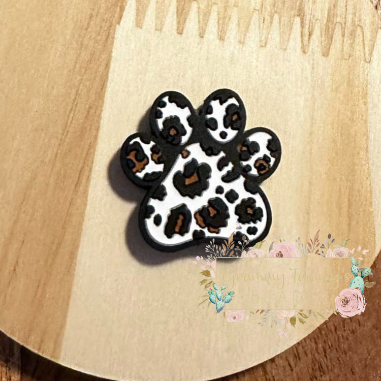 Leopard Paw Silicone Focal Beads