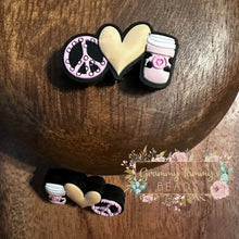 Load image into Gallery viewer, Peace Love &amp; Coffee Silicone Focal Bead Beads
