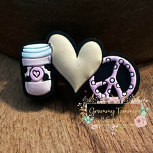 Load image into Gallery viewer, Peace Love &amp; Coffee Silicone Focal Bead Beads
