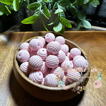 Load image into Gallery viewer, Pink 15Mm Spiral Round Silicone Bead Beads
