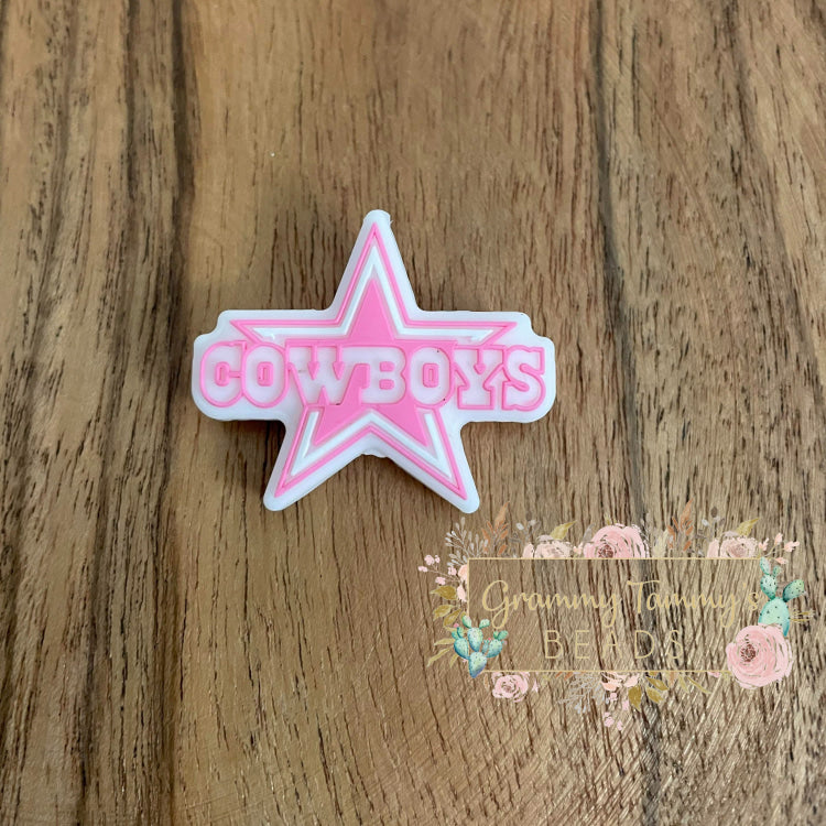 Pink Cowboy Star - Silicone Focal Bead